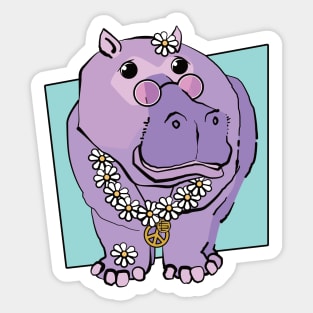 Hippy Hippo Sticker